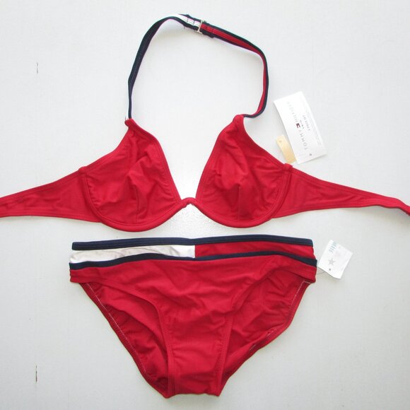 TOMMY HILFIGER Preppy Colour Blocked Bikini - Sz 8 - NEW - Picture 10 of 11